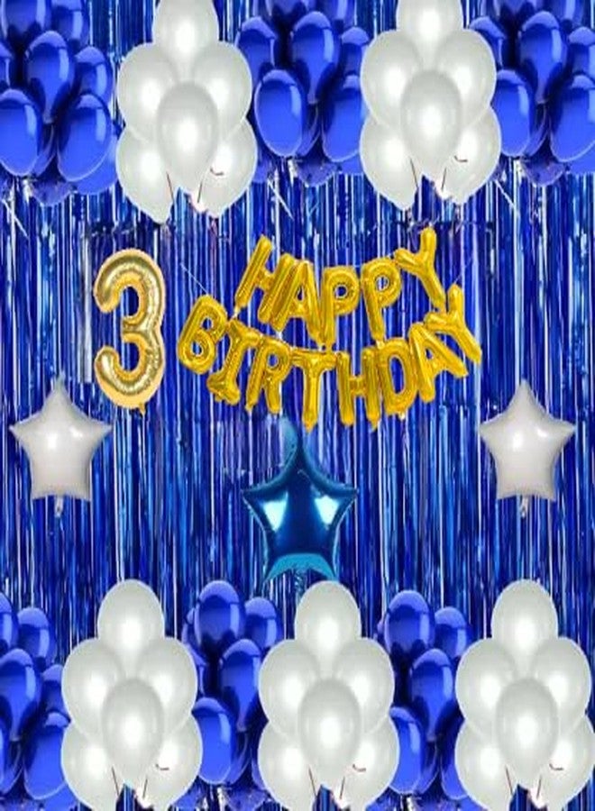 FOOGAA Premium Series Third Happy Birthday Party Decoration Combo Blue Theme Banner (Set of 61) - Perfect for Birthday Celebrations, High-Quality, Easy to Use - Image 1